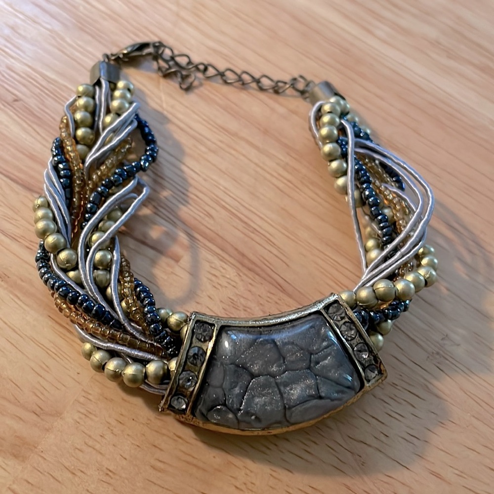 Earth tone brown and gray bracelet